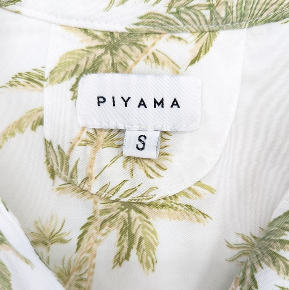 Piyama Maggie Pajama Set Vintage Palm Tree Olive Size Small - Picture 5 of 12